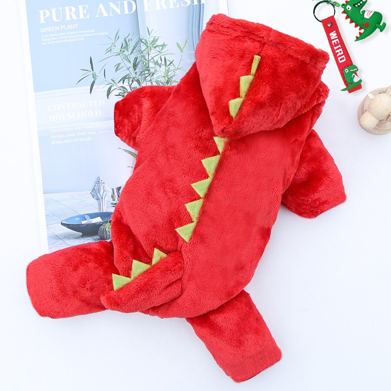 Plush Dinosaur Dog Hoodie Jumpsuit