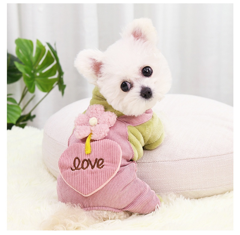 Plush Fleece & Corduroy Four-Legged Dog Jumpsuit