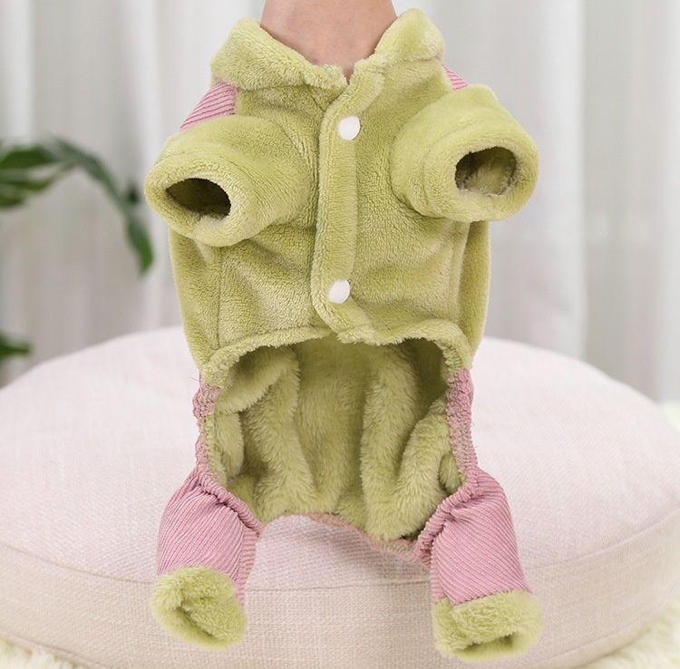 Plush Fleece & Corduroy Four-Legged Dog Jumpsuit