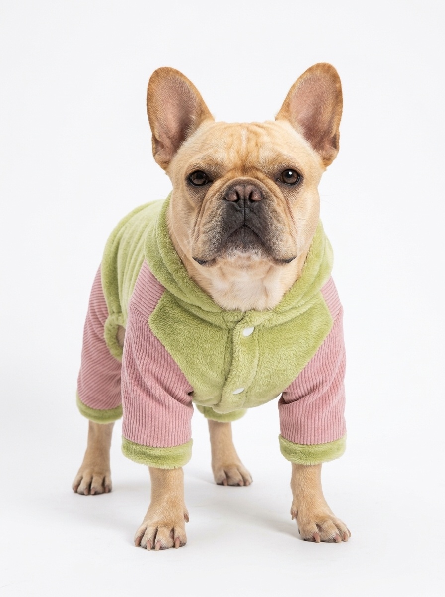 Plush Fleece & Corduroy Four-Legged Dog Jumpsuit