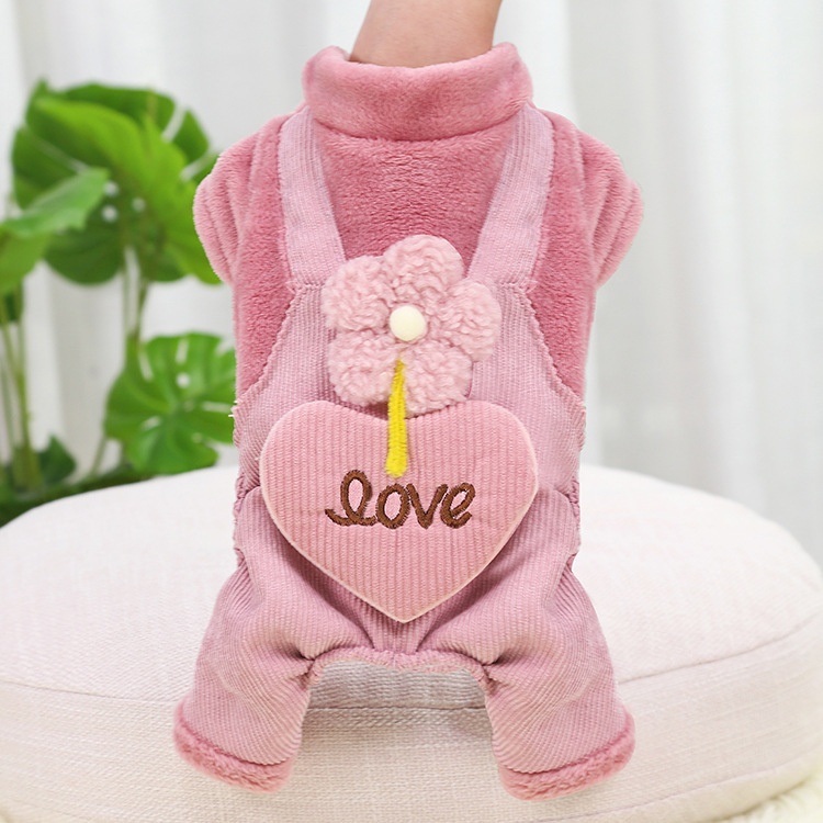 Plush Fleece & Corduroy Four-Legged Dog Jumpsuit