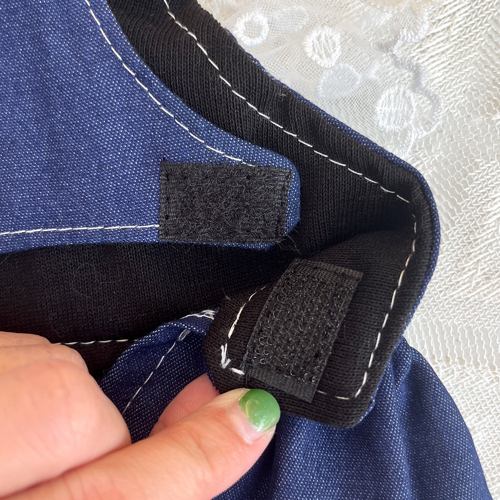 Ruffle Heart Denim Dog Harness Dress with Matching Leash