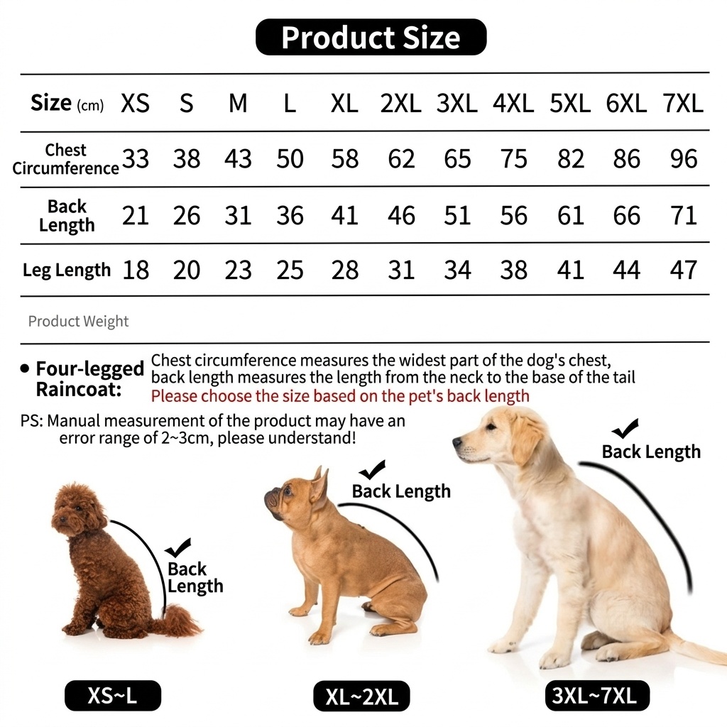 Full Body Dog Raincoat with Clear Visor Hood