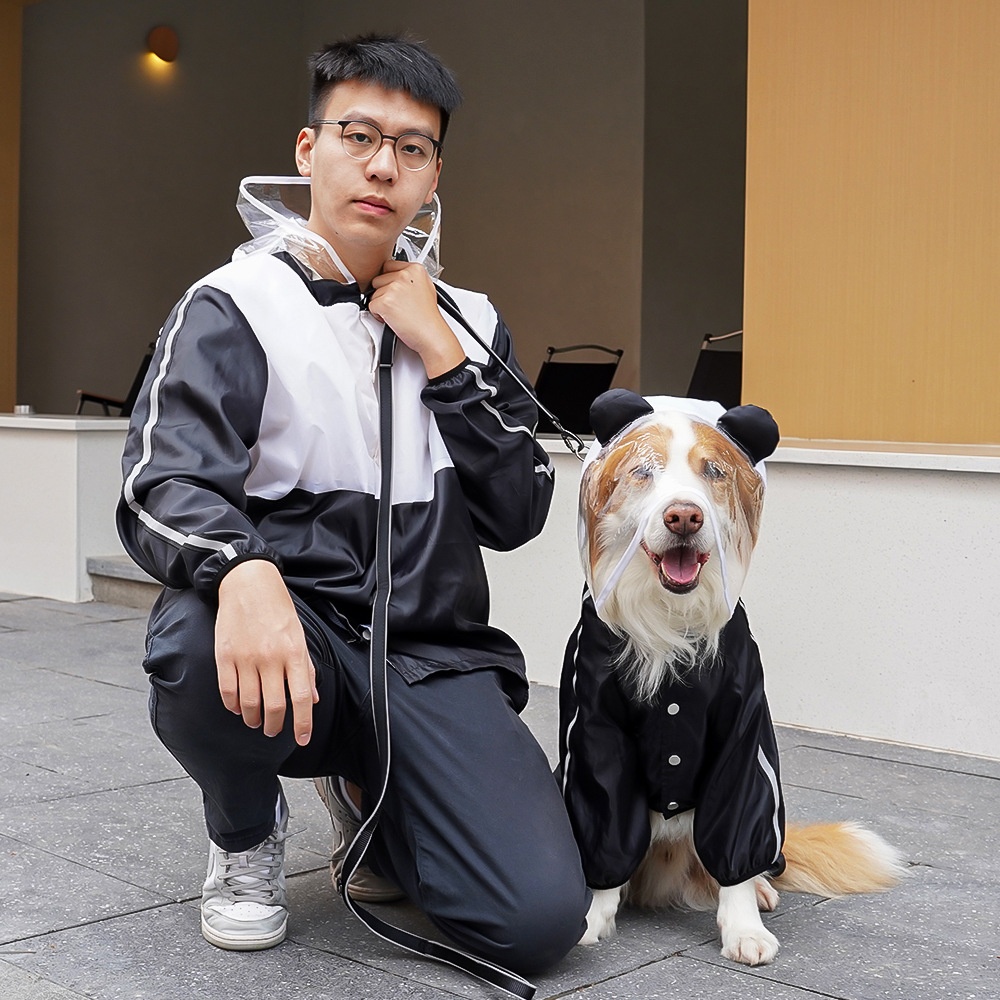 Full Body Dog Raincoat with Clear Visor Hood