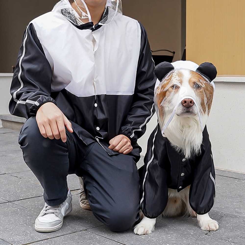 Full Body Dog Raincoat with Clear Visor Hood