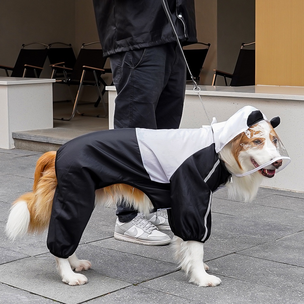 Full Body Dog Raincoat with Clear Visor Hood