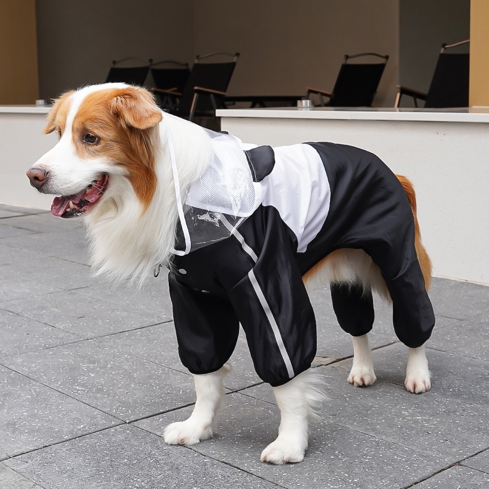 Full Body Dog Raincoat with Clear Visor Hood