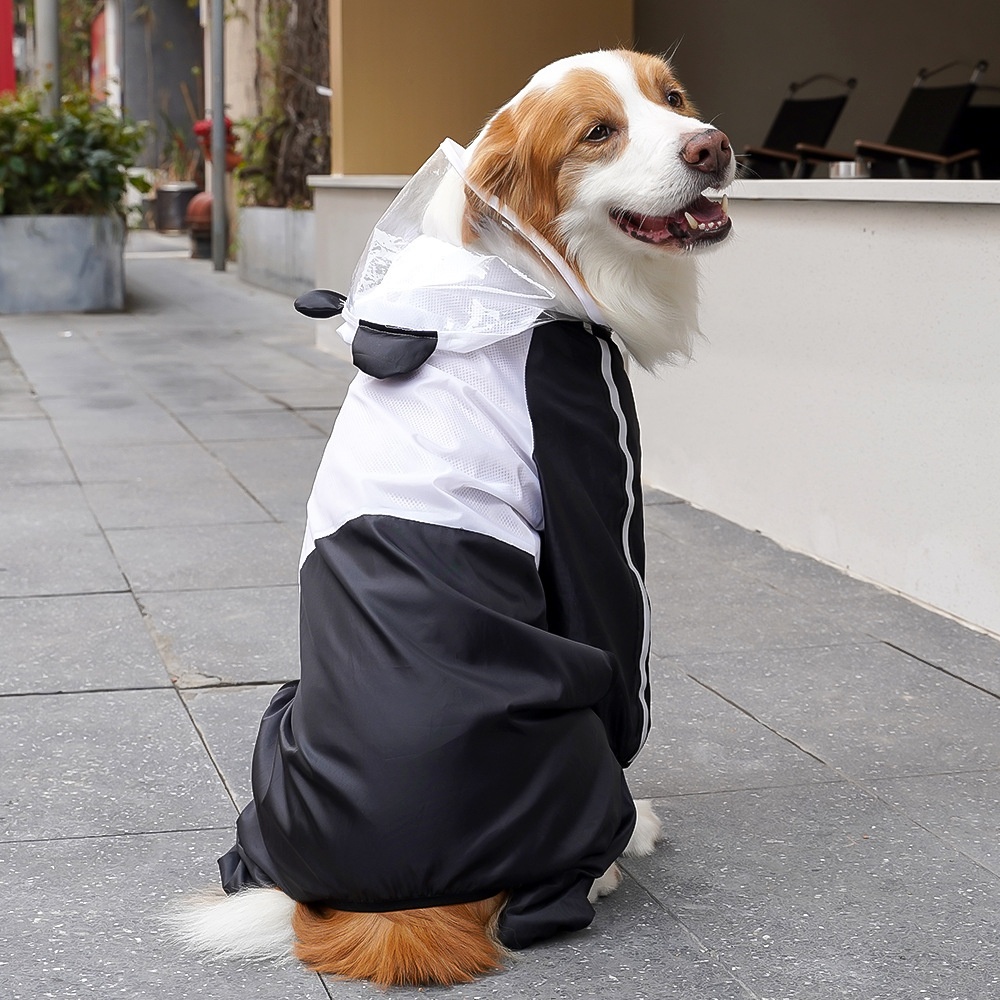 Full Body Dog Raincoat with Clear Visor Hood