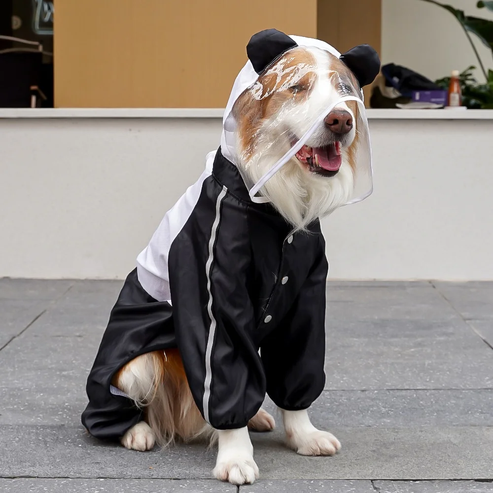 Full Body Dog Raincoat with Clear Visor Hood