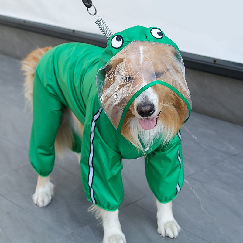Full Body Dog Raincoat with Clear Visor Hood