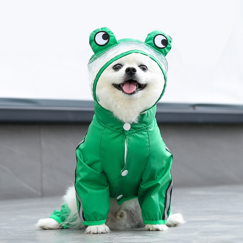 Full Body Dog Raincoat with Clear Visor Hood
