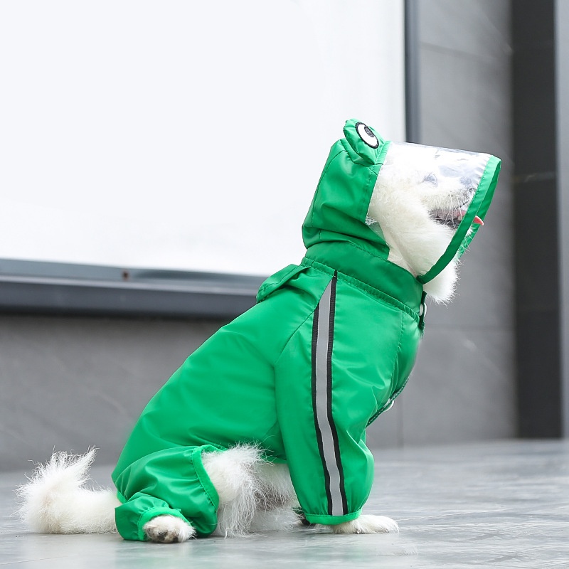 Full Body Dog Raincoat with Clear Visor Hood