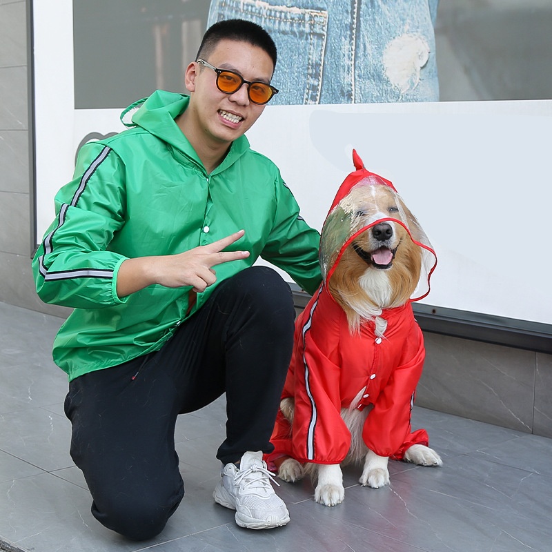 Full Body Dog Raincoat with Clear Visor Hood
