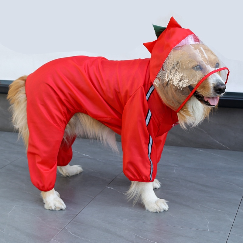 Full Body Dog Raincoat with Clear Visor Hood
