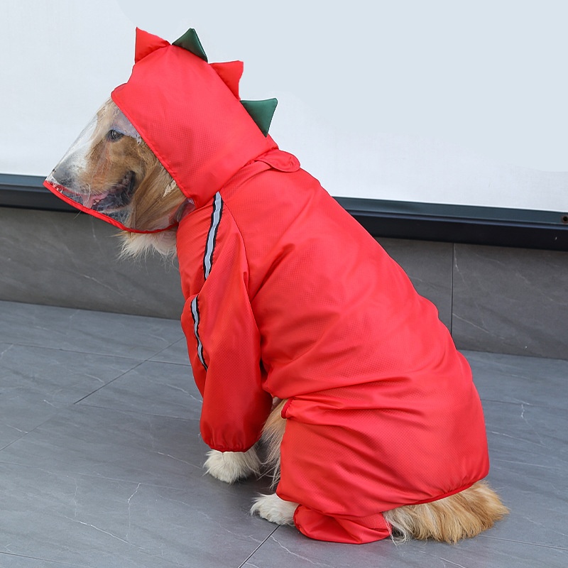 Full Body Dog Raincoat with Clear Visor Hood