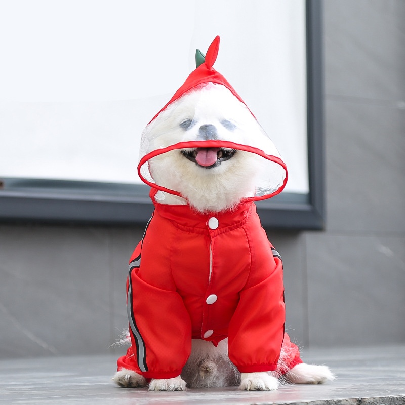 Full Body Dog Raincoat with Clear Visor Hood