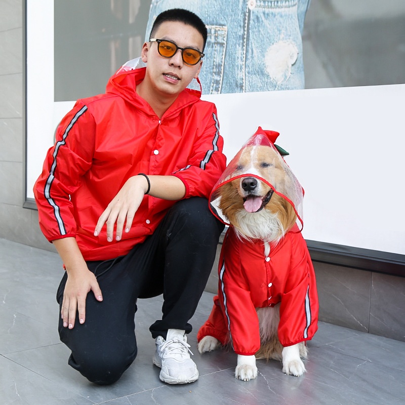 Full Body Dog Raincoat with Clear Visor Hood