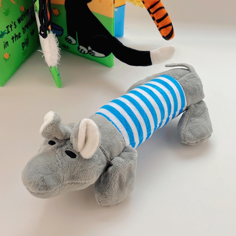 Plush Striped Animal Dog Toy