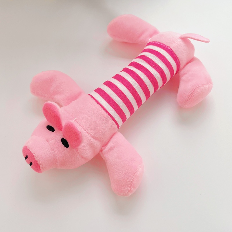 Plush Striped Animal Dog Toy