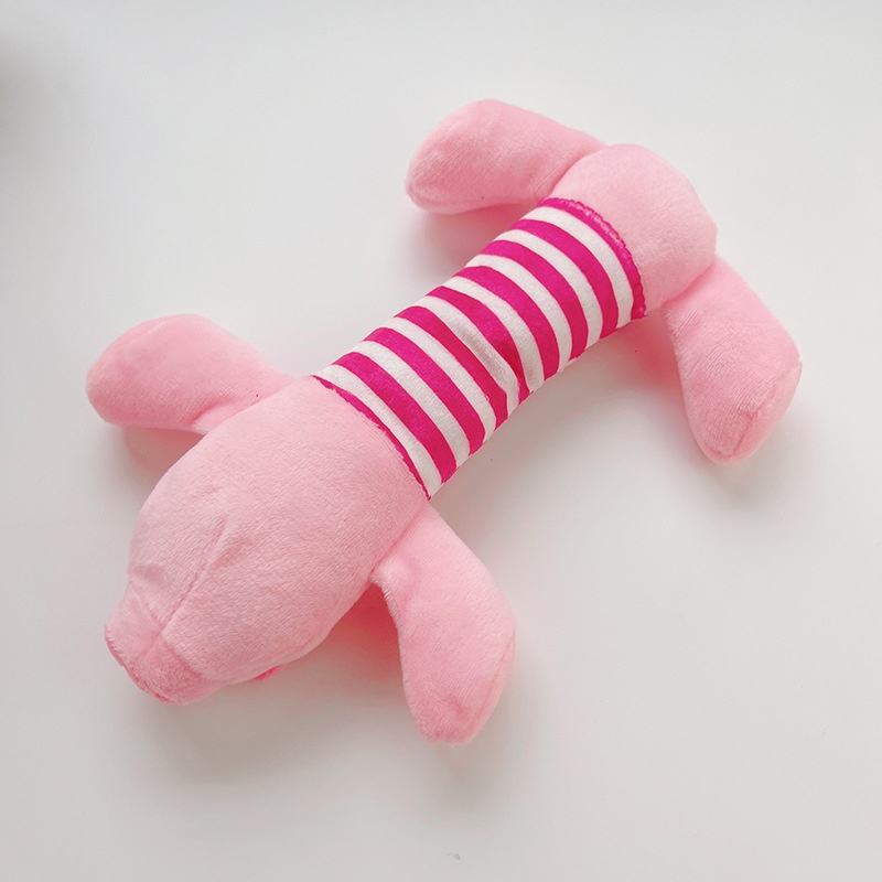 Plush Striped Animal Dog Toy