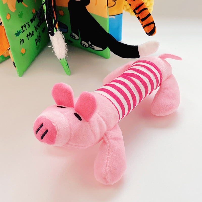Plush Striped Animal Dog Toy