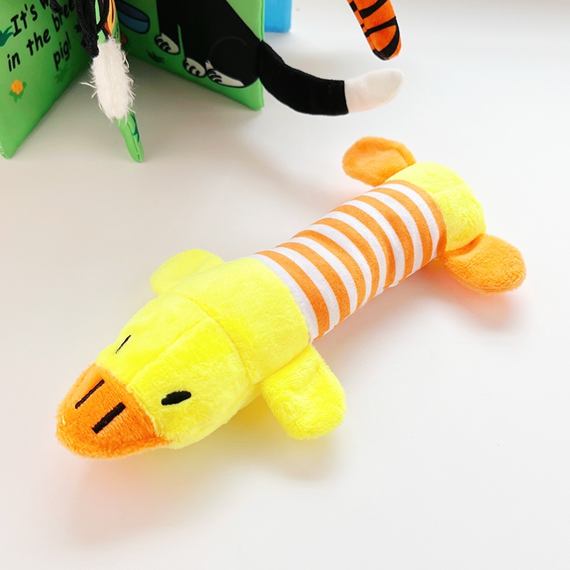 Plush Striped Animal Dog Toy