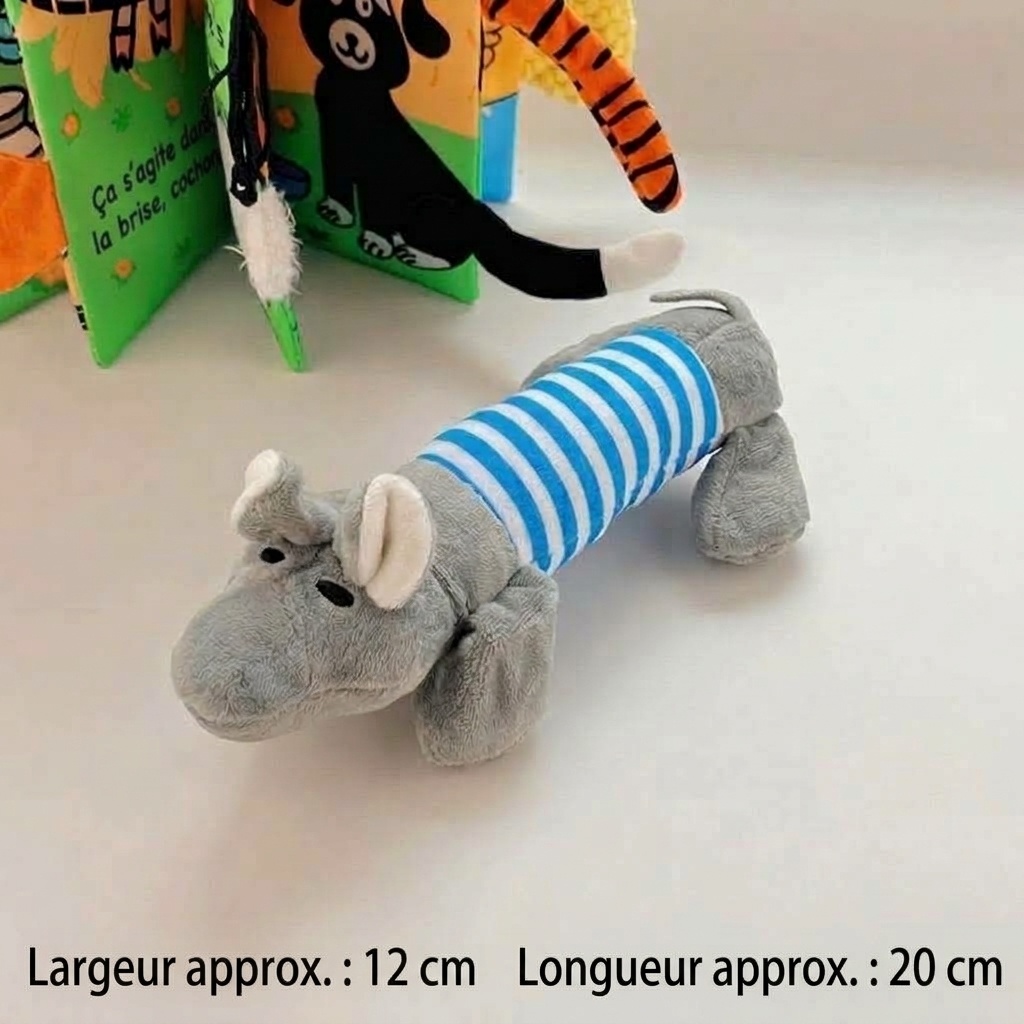 Plush Striped Animal Dog Toy