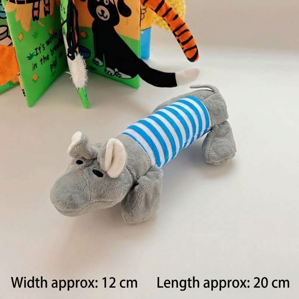 Plush Striped Animal Dog Toy
