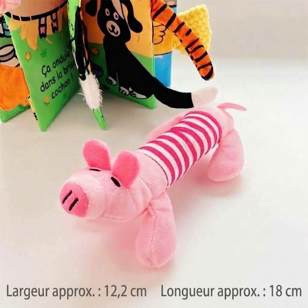 Plush Striped Animal Dog Toy