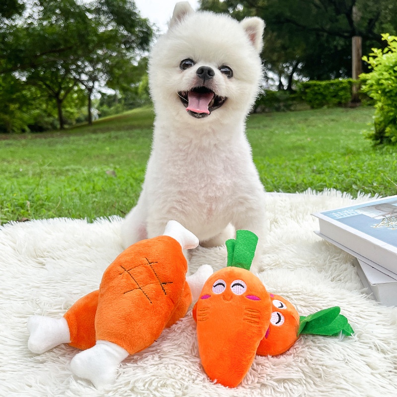 Squeaky Plush Carrot Pet Toy