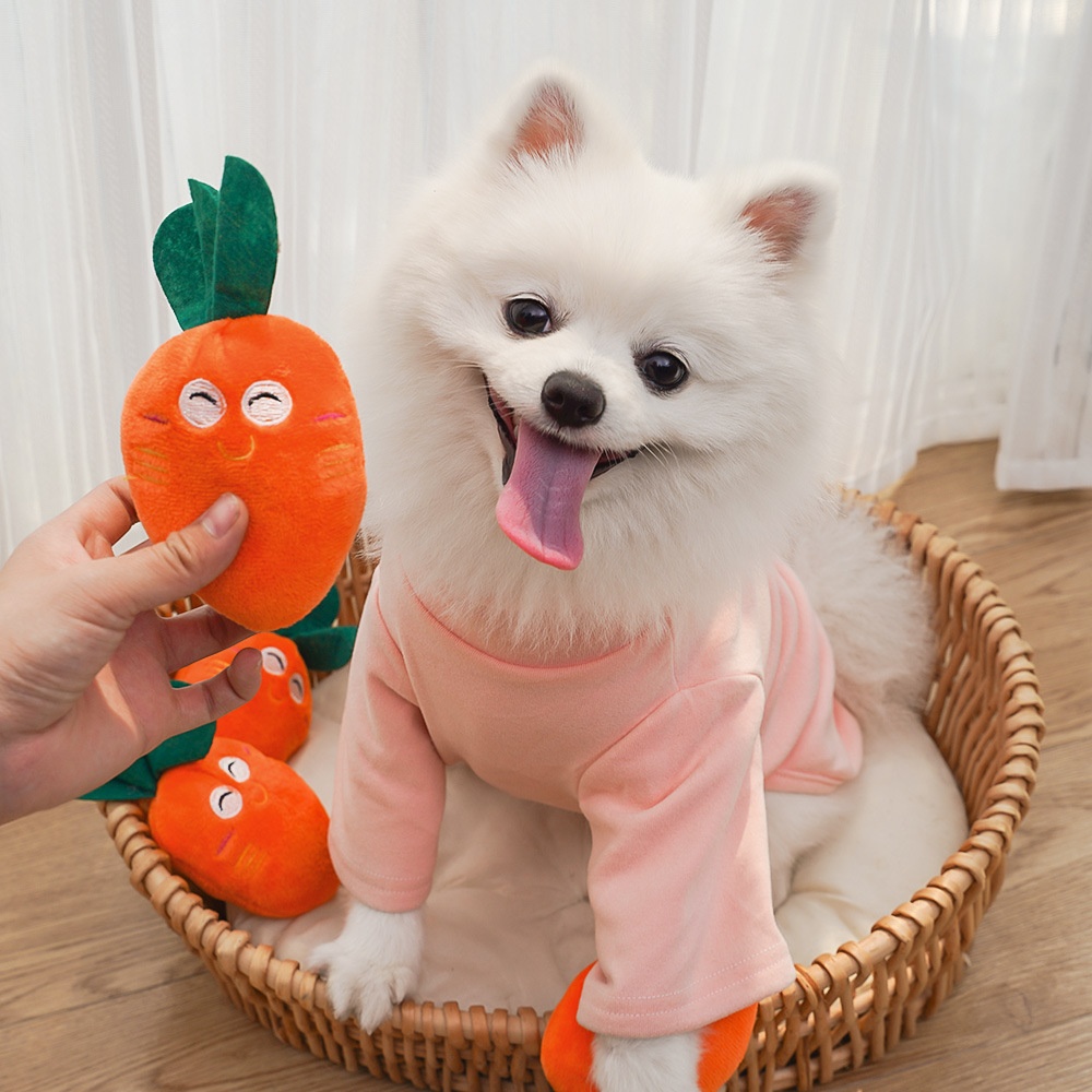 Squeaky Plush Carrot Pet Toy