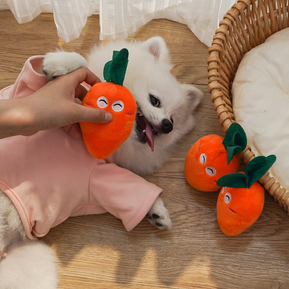 Squeaky Plush Carrot Pet Toy