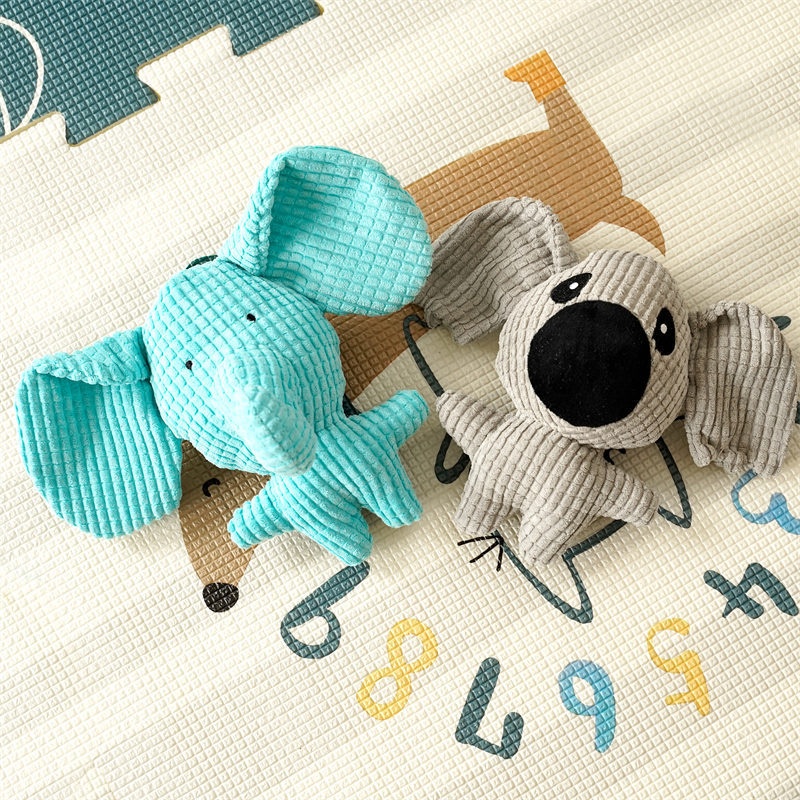 Corduroy Plush Squeaky Pet Toy Animal Character