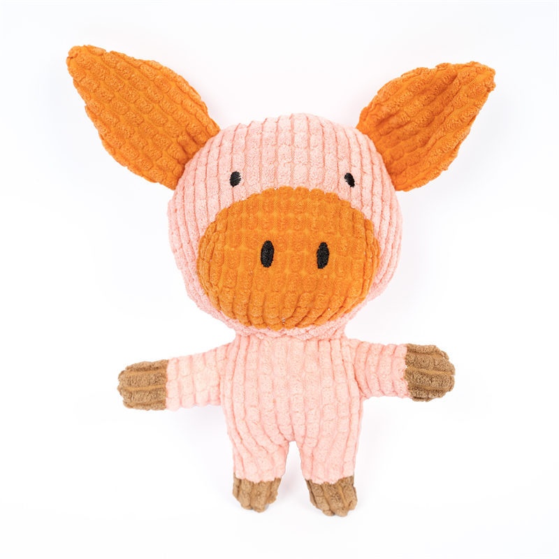 Corduroy Plush Squeaky Pet Toy Animal Character