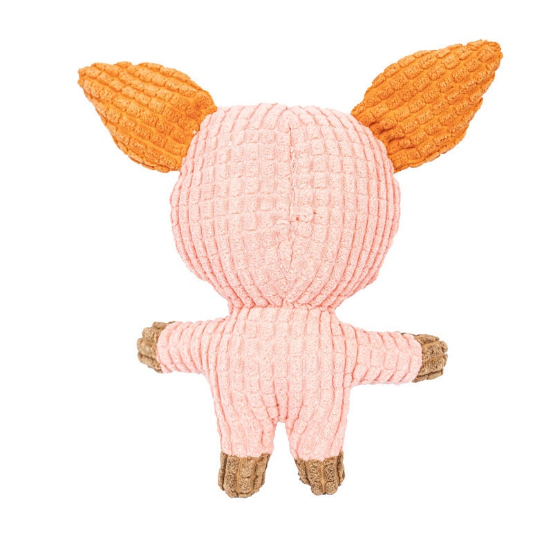 Corduroy Plush Squeaky Pet Toy Animal Character