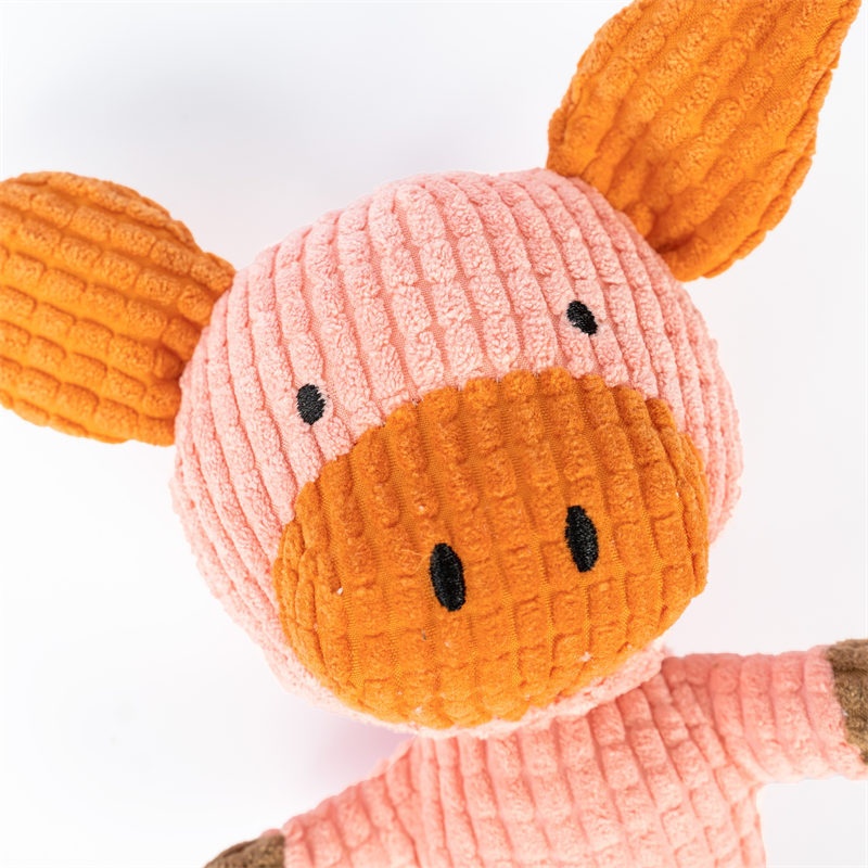 Corduroy Plush Squeaky Pet Toy Animal Character