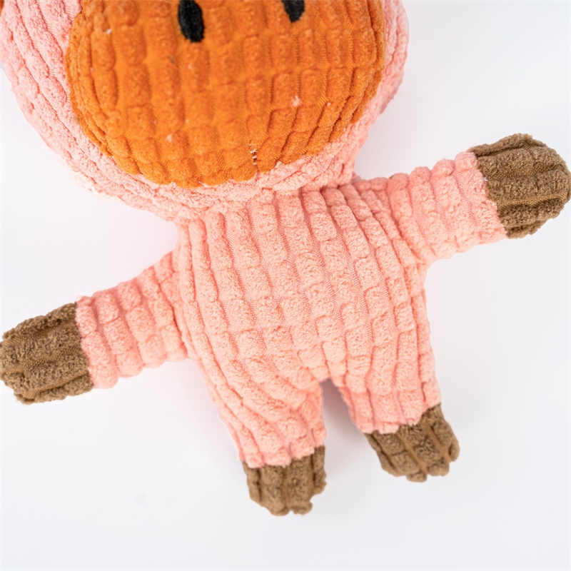 Corduroy Plush Squeaky Pet Toy Animal Character