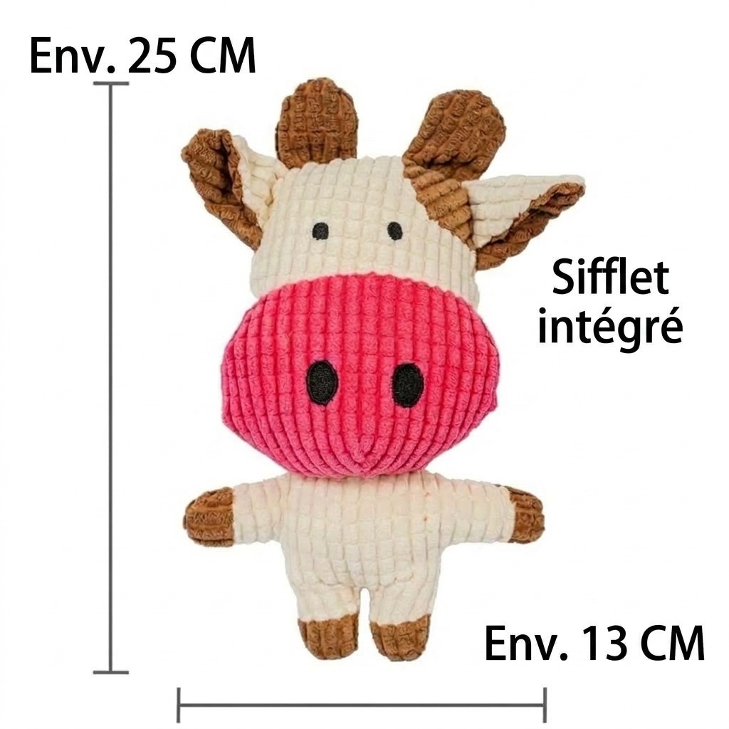 Corduroy Plush Squeaky Pet Toy Animal Character