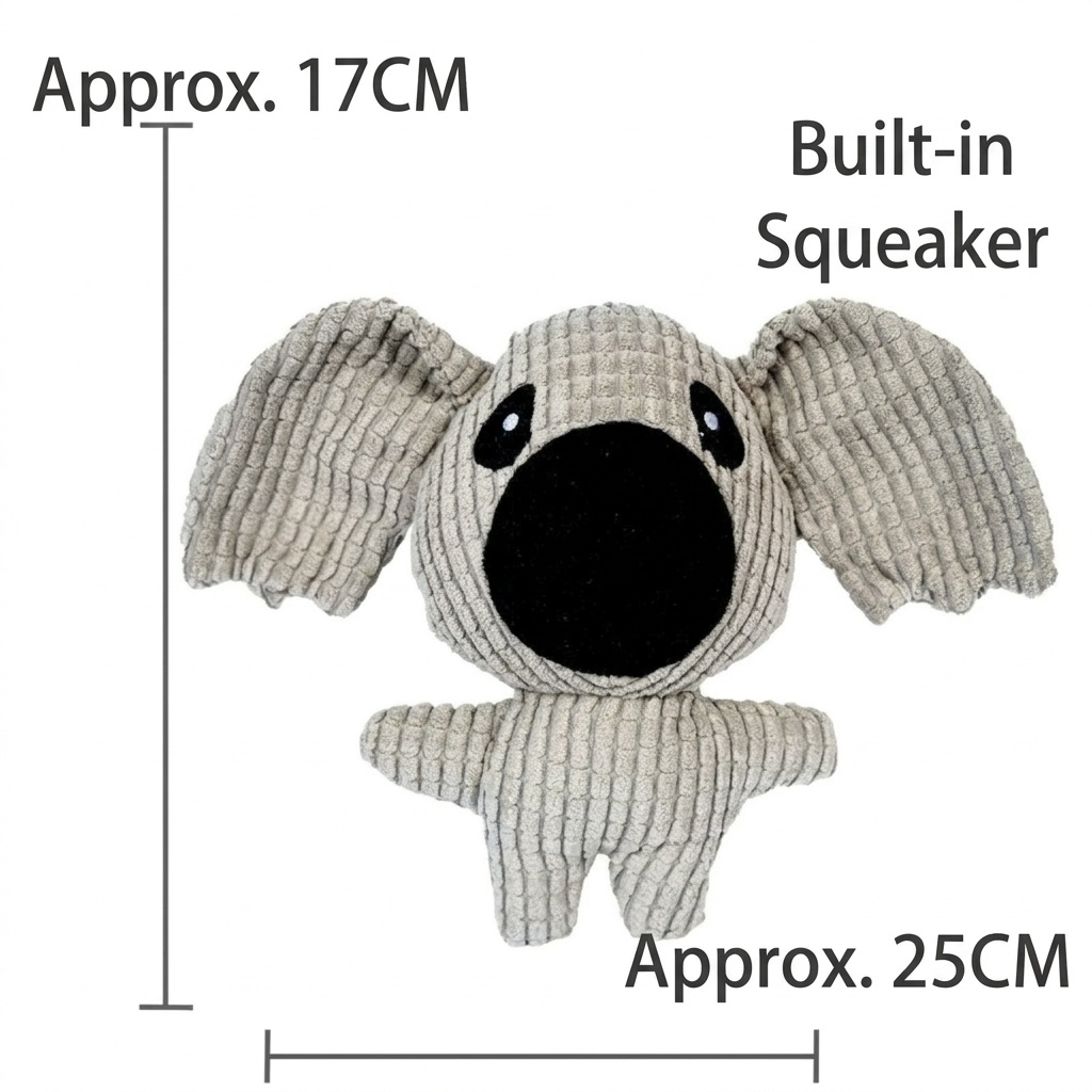 Corduroy Plush Squeaky Pet Toy Animal Character