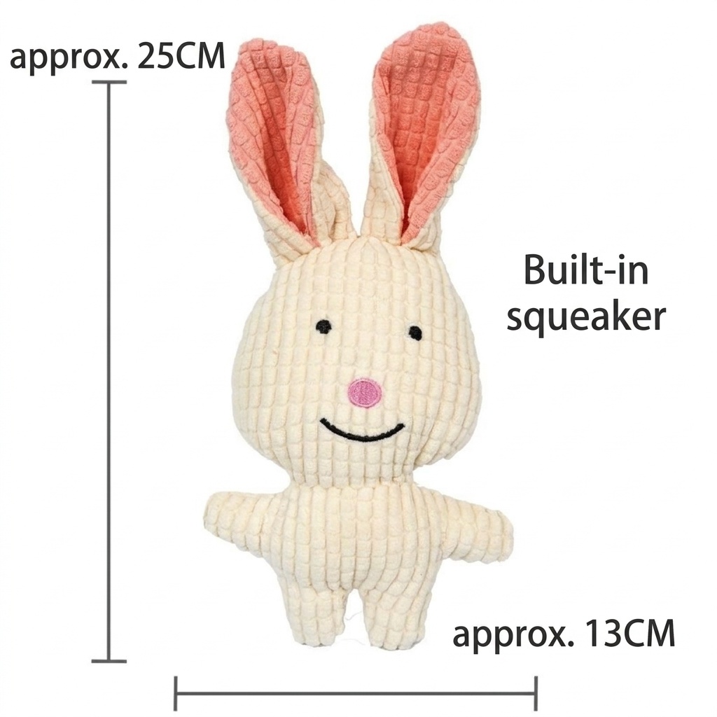 Corduroy Plush Squeaky Pet Toy Animal Character