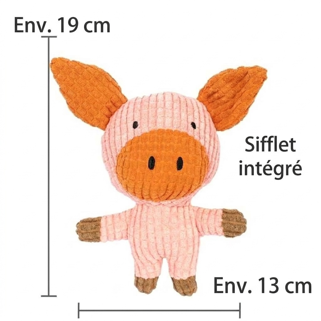 Corduroy Plush Squeaky Pet Toy Animal Character