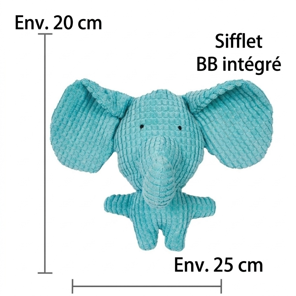 Corduroy Plush Squeaky Pet Toy Animal Character