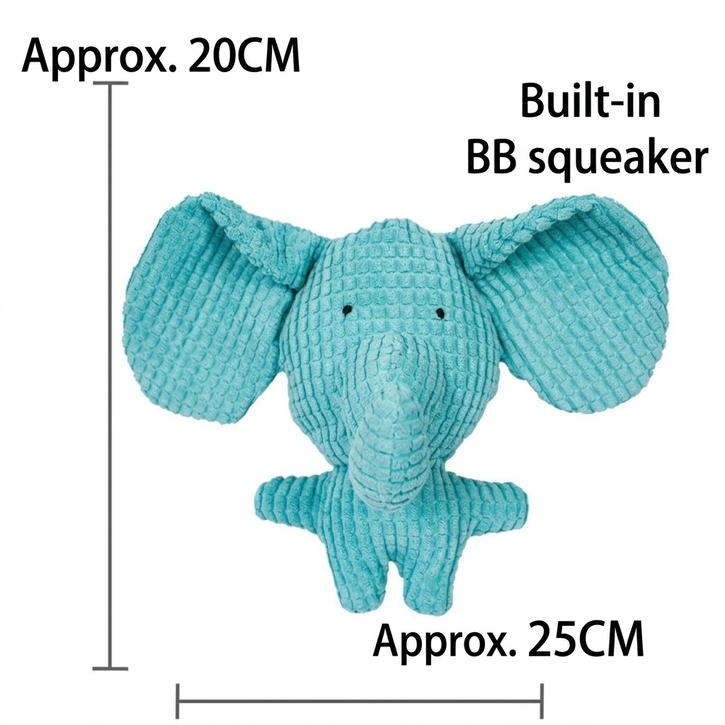 Corduroy Plush Squeaky Pet Toy Animal Character