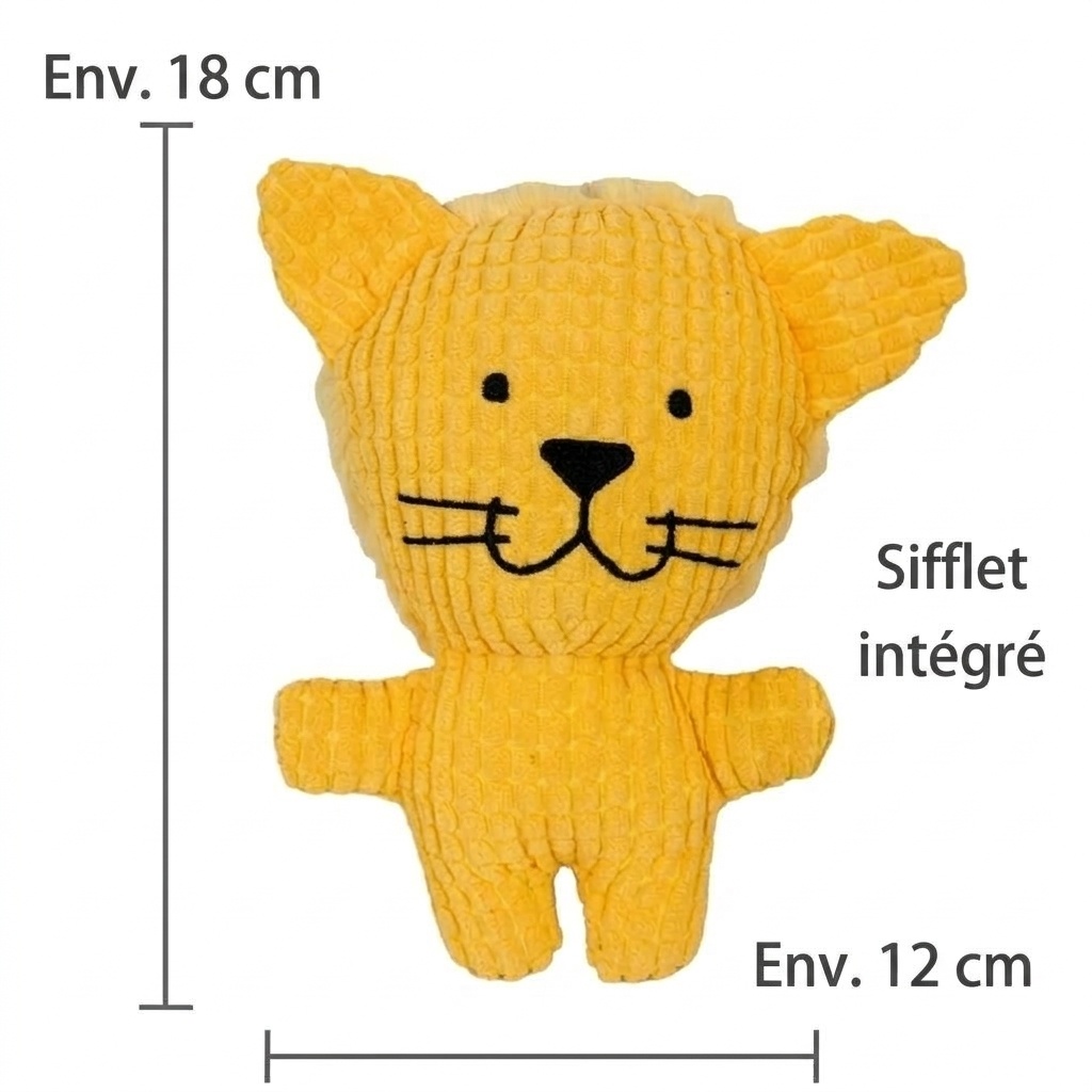 Corduroy Plush Squeaky Pet Toy Animal Character