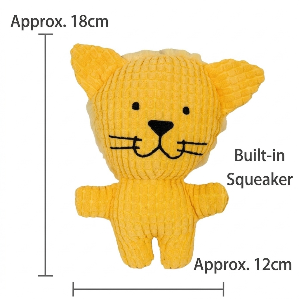 Corduroy Plush Squeaky Pet Toy Animal Character