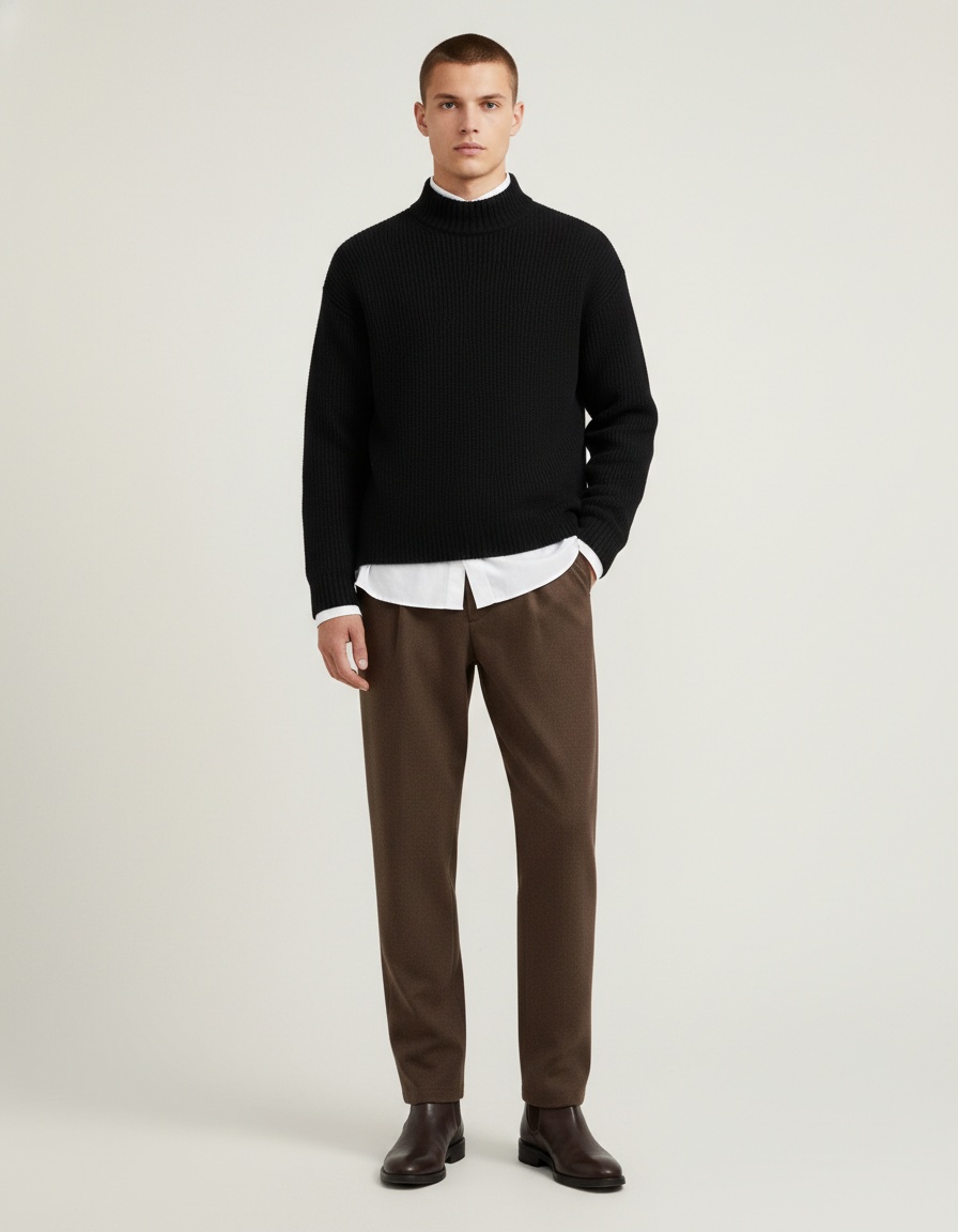 Versatile Men's Winter Business Casual Thickened Trousers