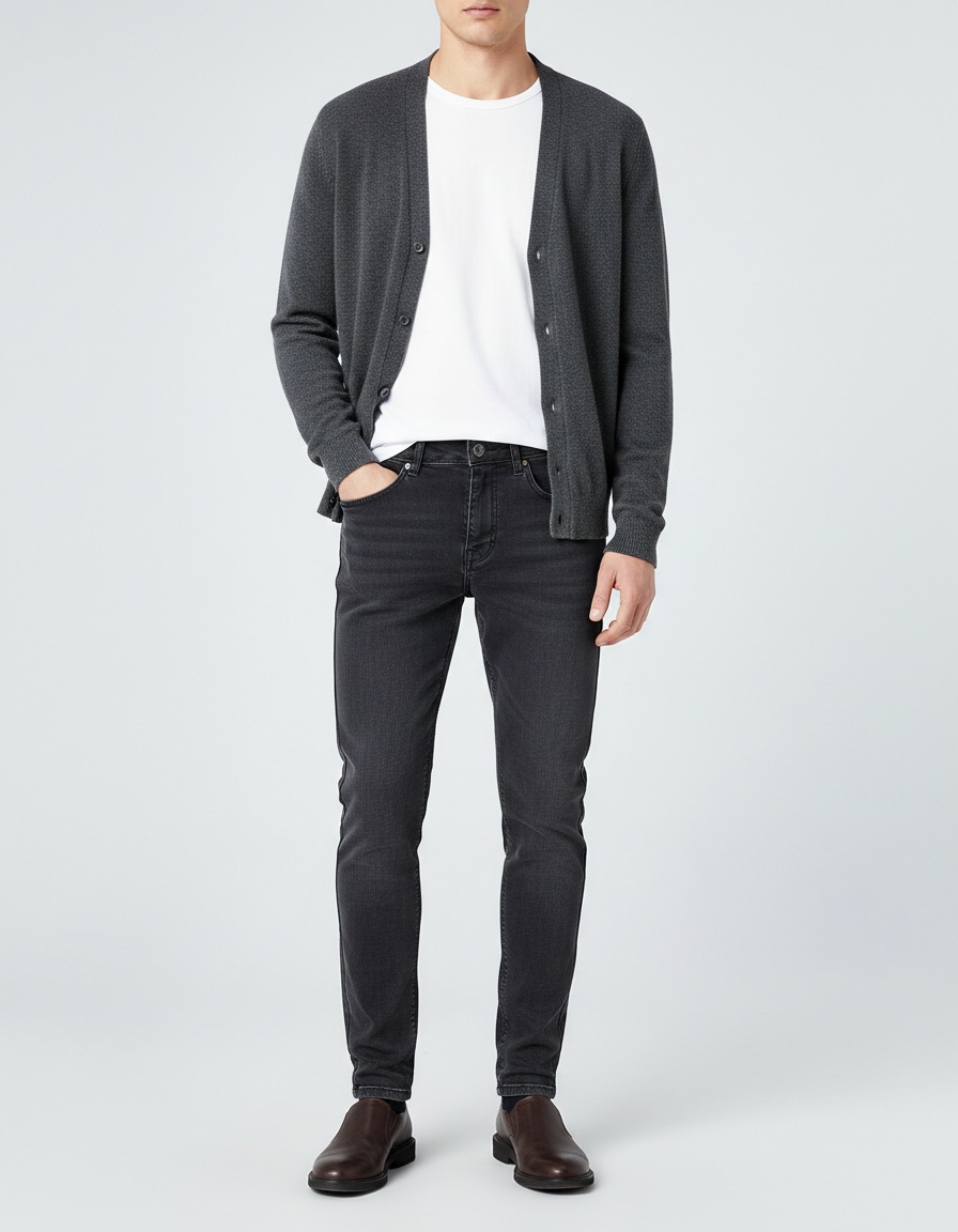 Slight Stretch Straight Leg Men's Trousers for Casual Comfort