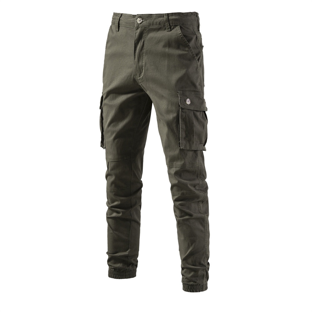 Breathable Solid Color Casual Men's Cargo Pants for Spring and Autumn