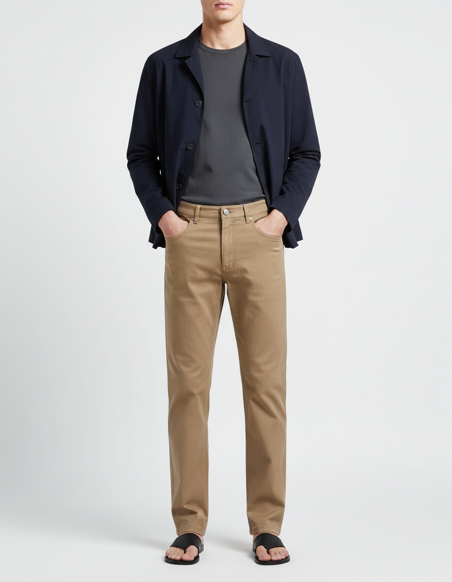 Breathable Straight-Leg Men's Trousers for Spring Business Casual Wear