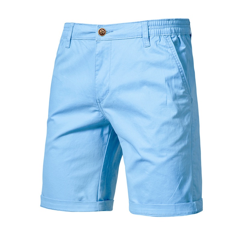 Pantalones cortos rectos y ajustados para hombre para uso informal de verano